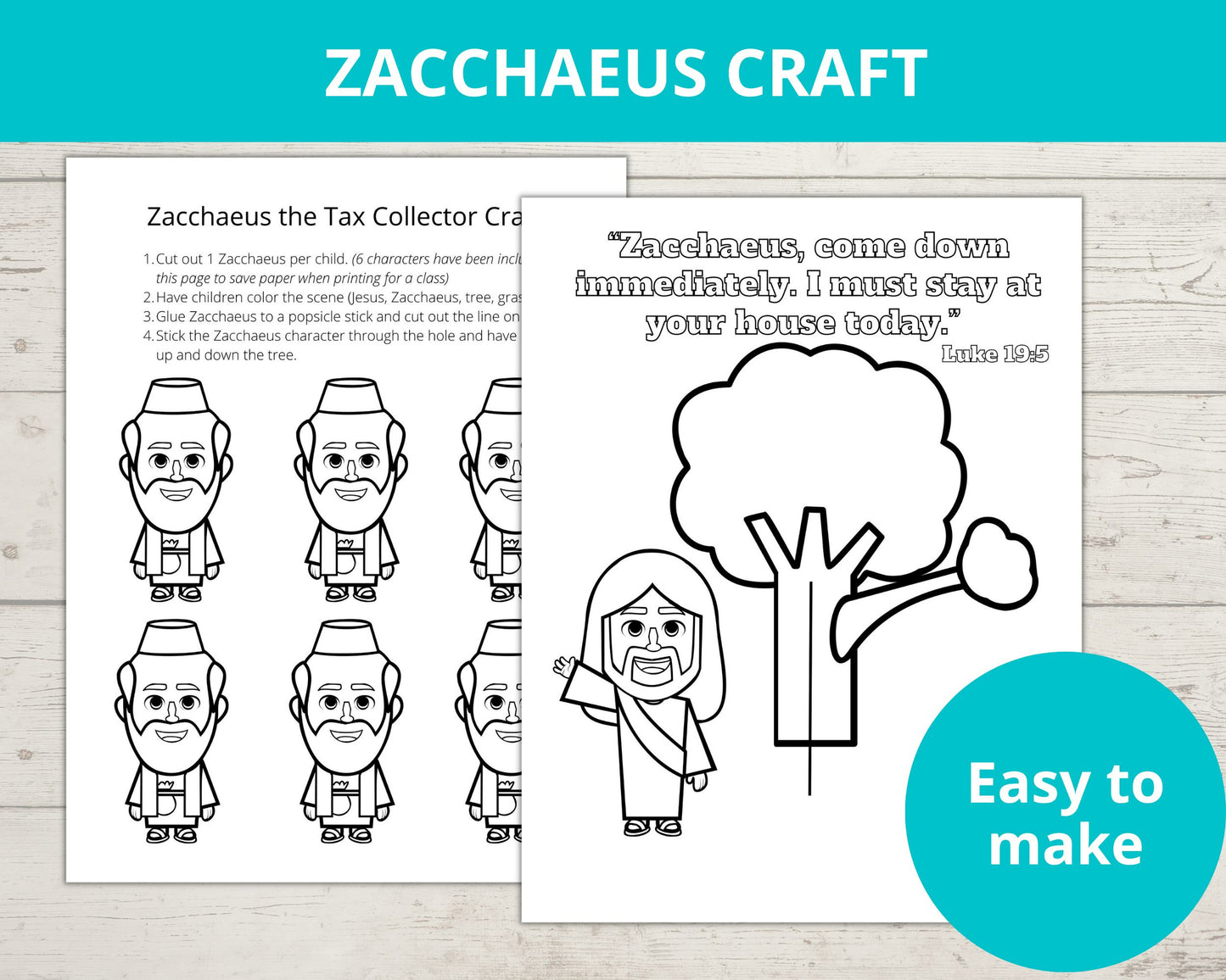 Zacchaeus Printable Activity Pack