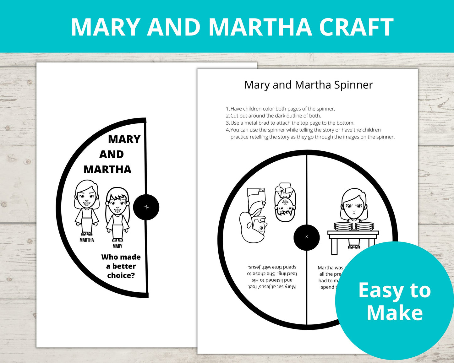 Mary and Martha Printable Activity Pack