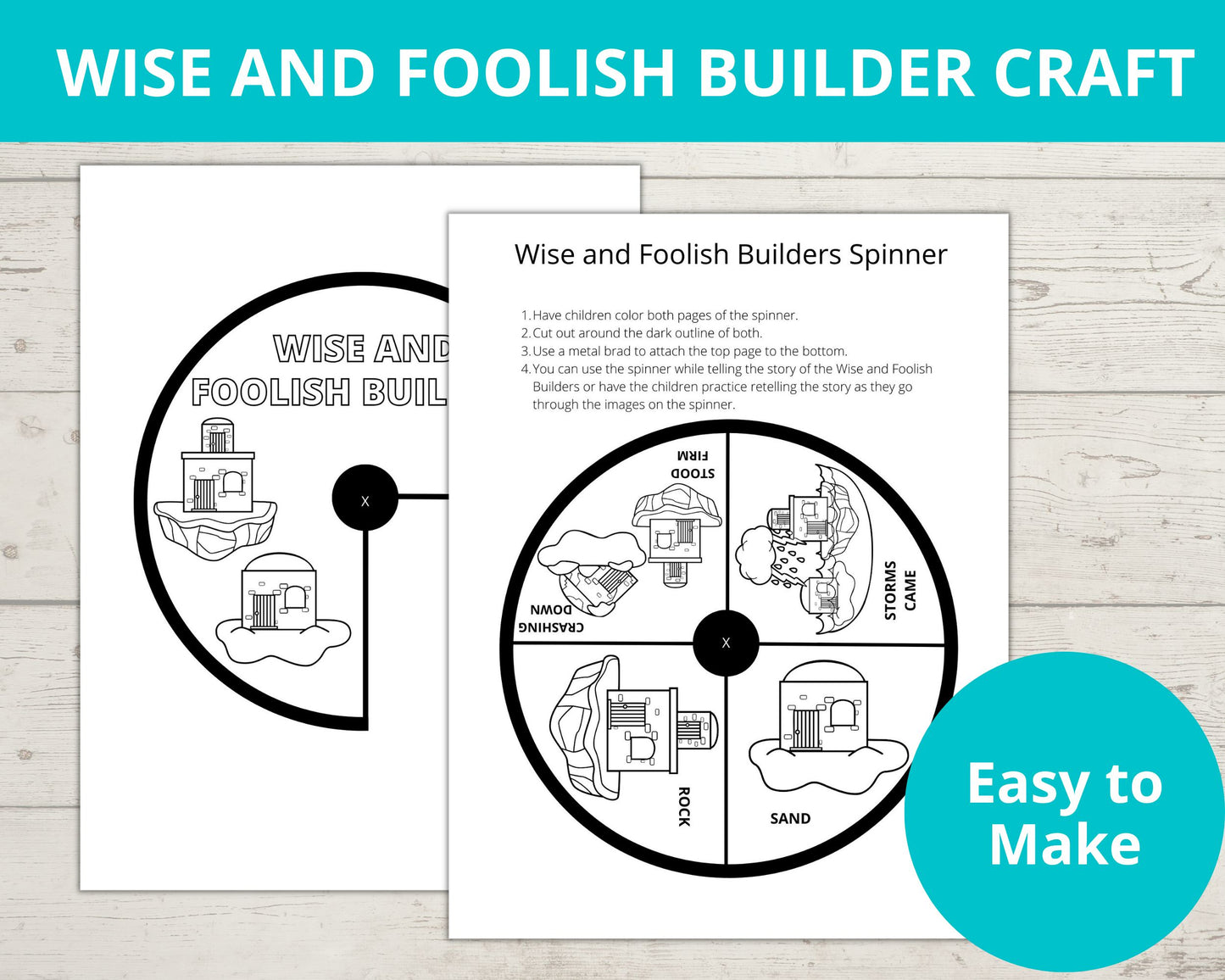 Wise and Foolish Builder Printable Activity Pack