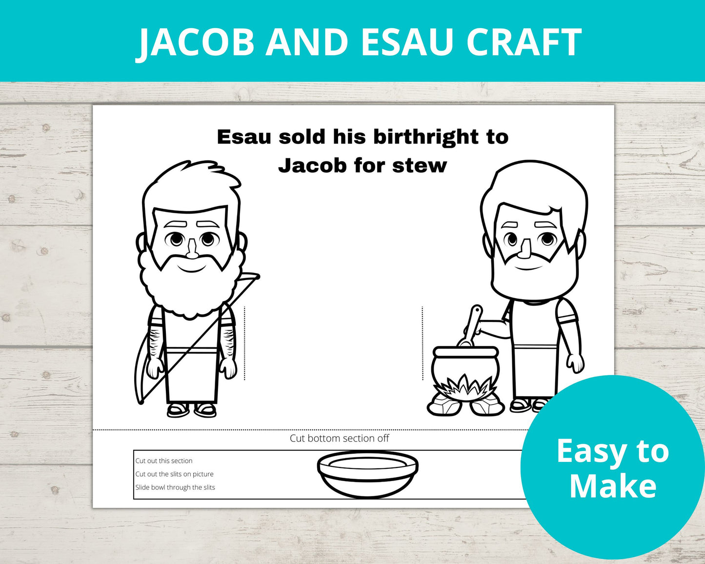 Jacob and Esau Printable Activity Pack