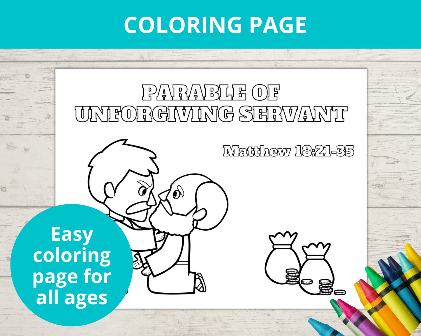 Parable of Unforgiving Servant Printable Activity Pack