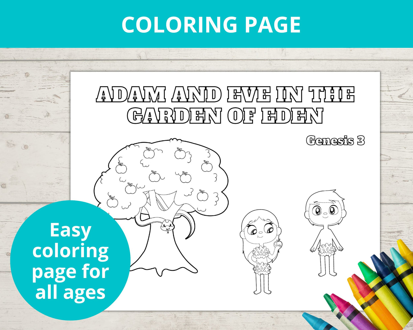 Adam and Eve Printable Bible Activity Set