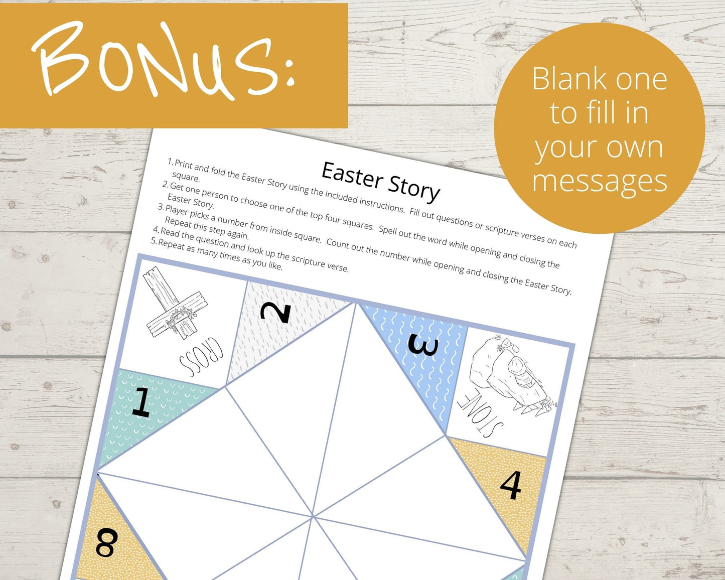 Easter Story Printable Cootie Catcher