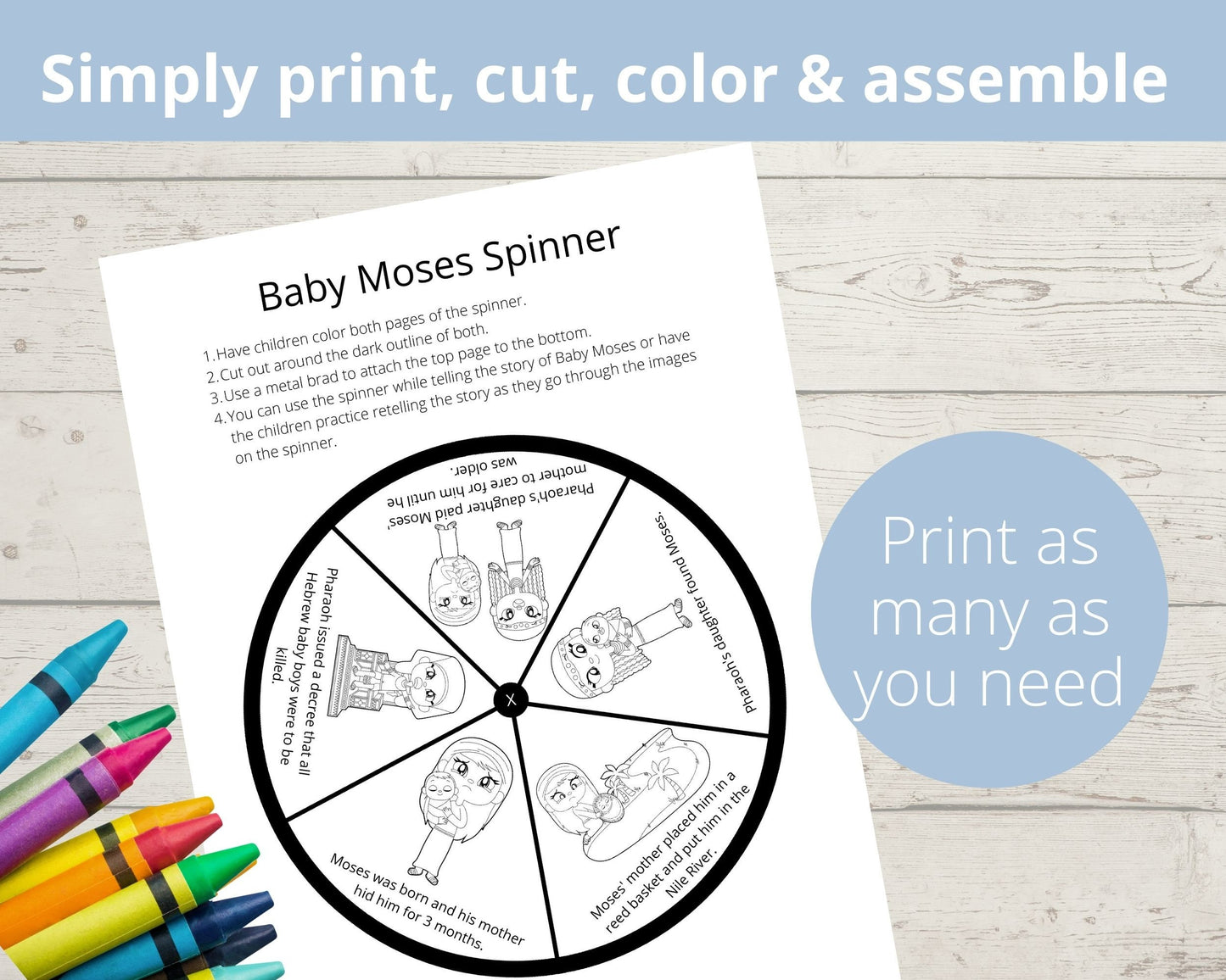 Baby Moses Printable Spinner