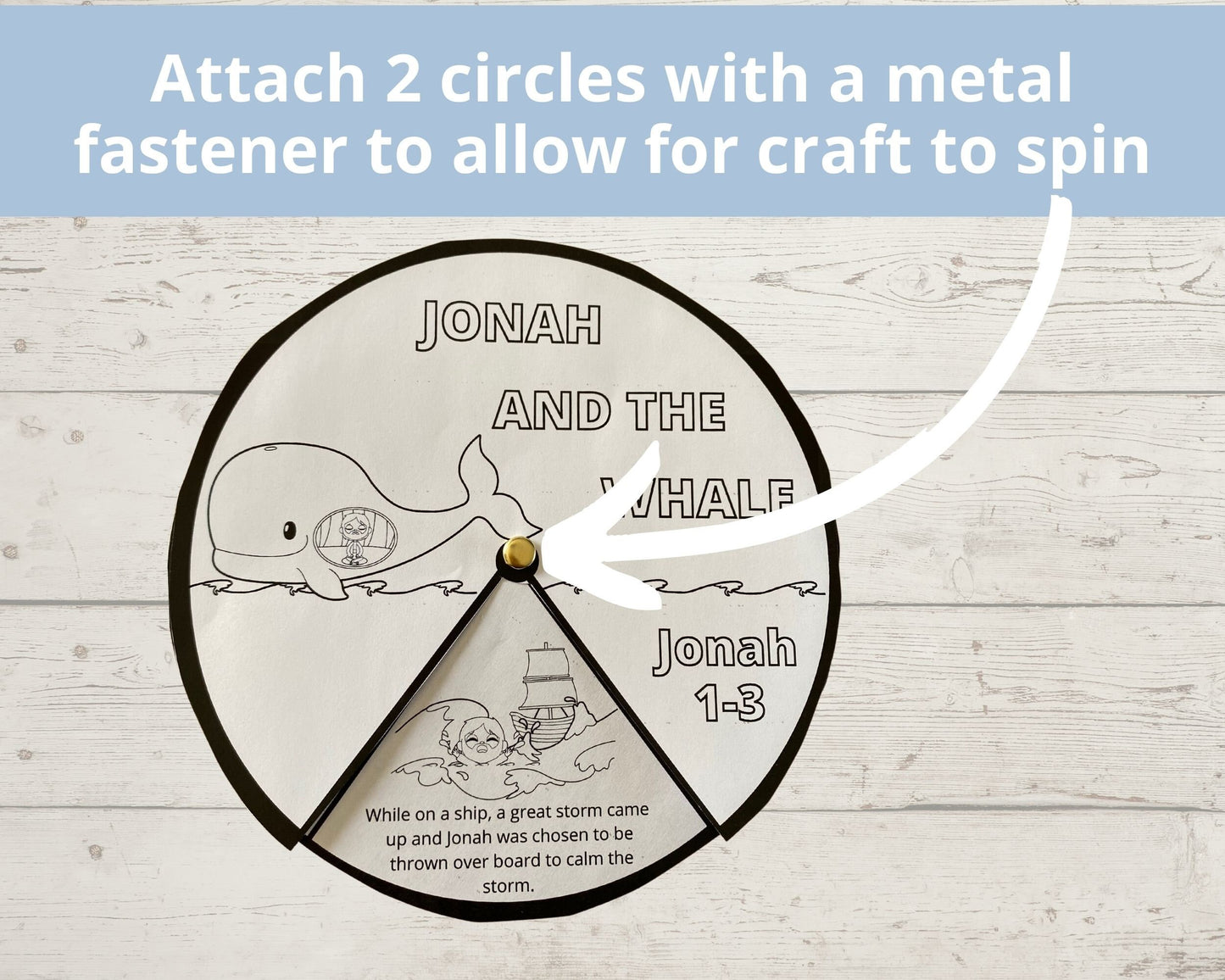 Jonah and the Whale Printable Spinner