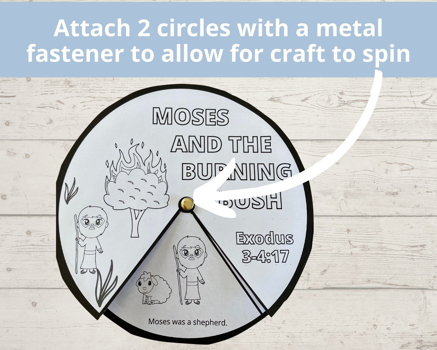 Moses and the Burning Bush Printable Spinner