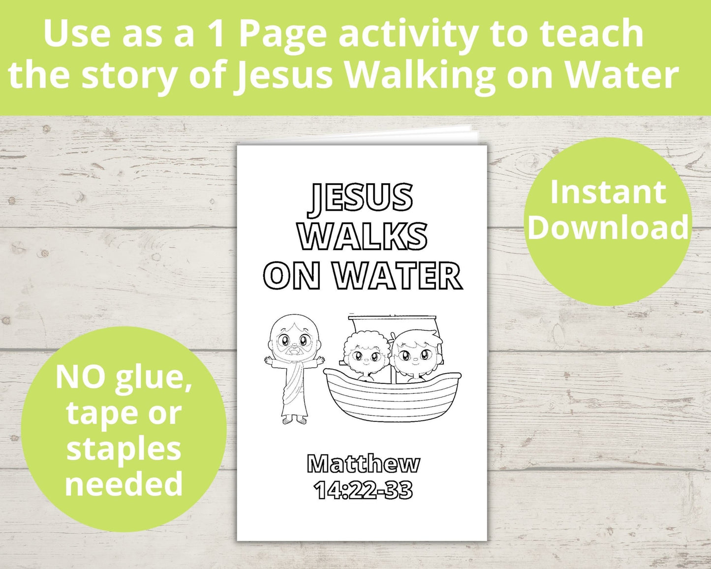 Jesus Walks on Water Printable Mini Book