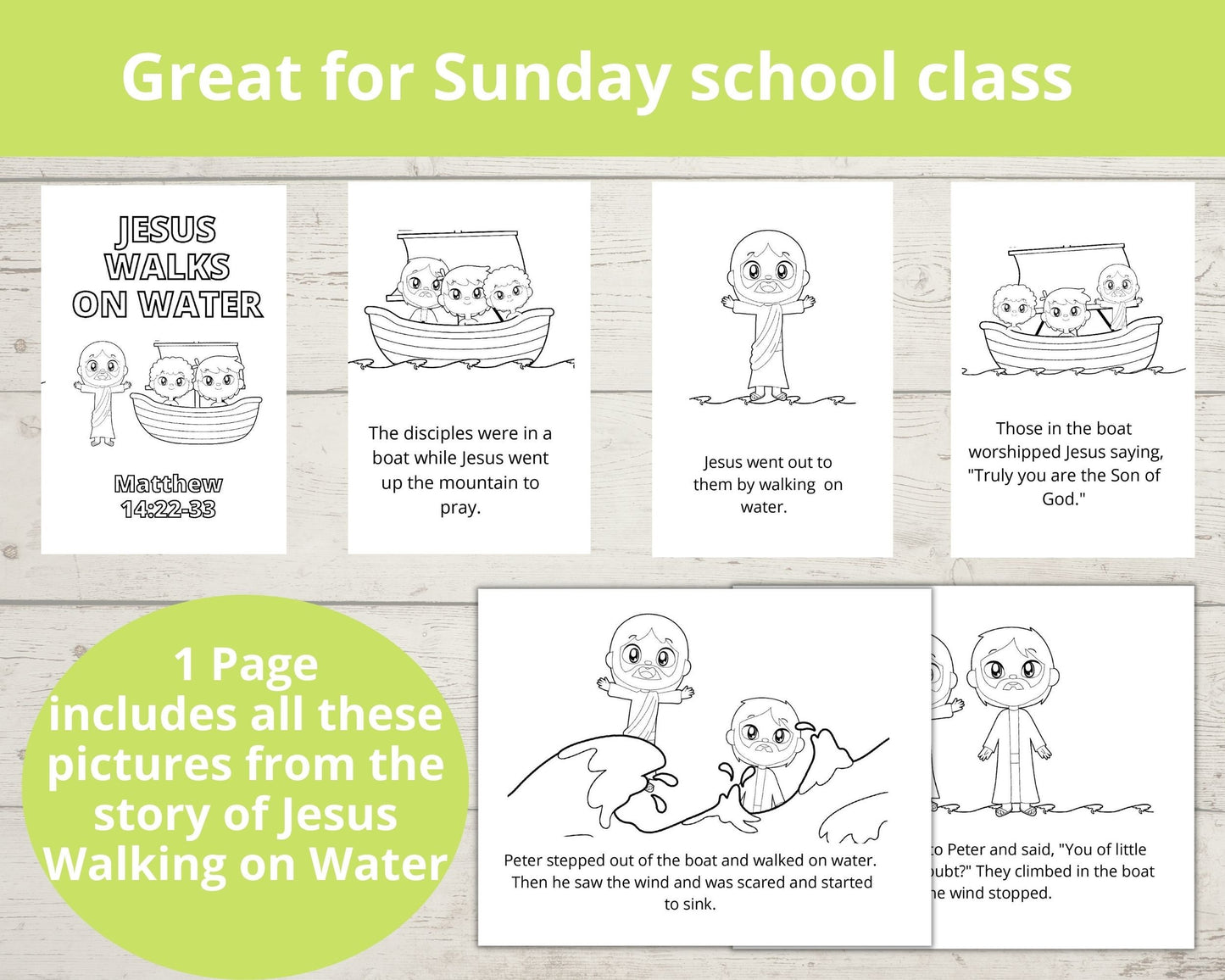 Jesus Walks on Water Printable Mini Book