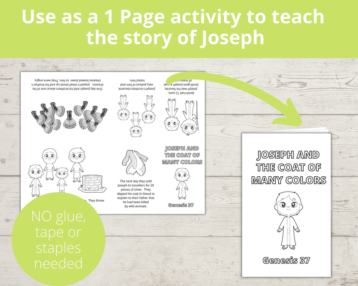 Joseph Mini Book Joseph and the Coat of Many Colors Printable Mini Book – Stored Up Treasure
