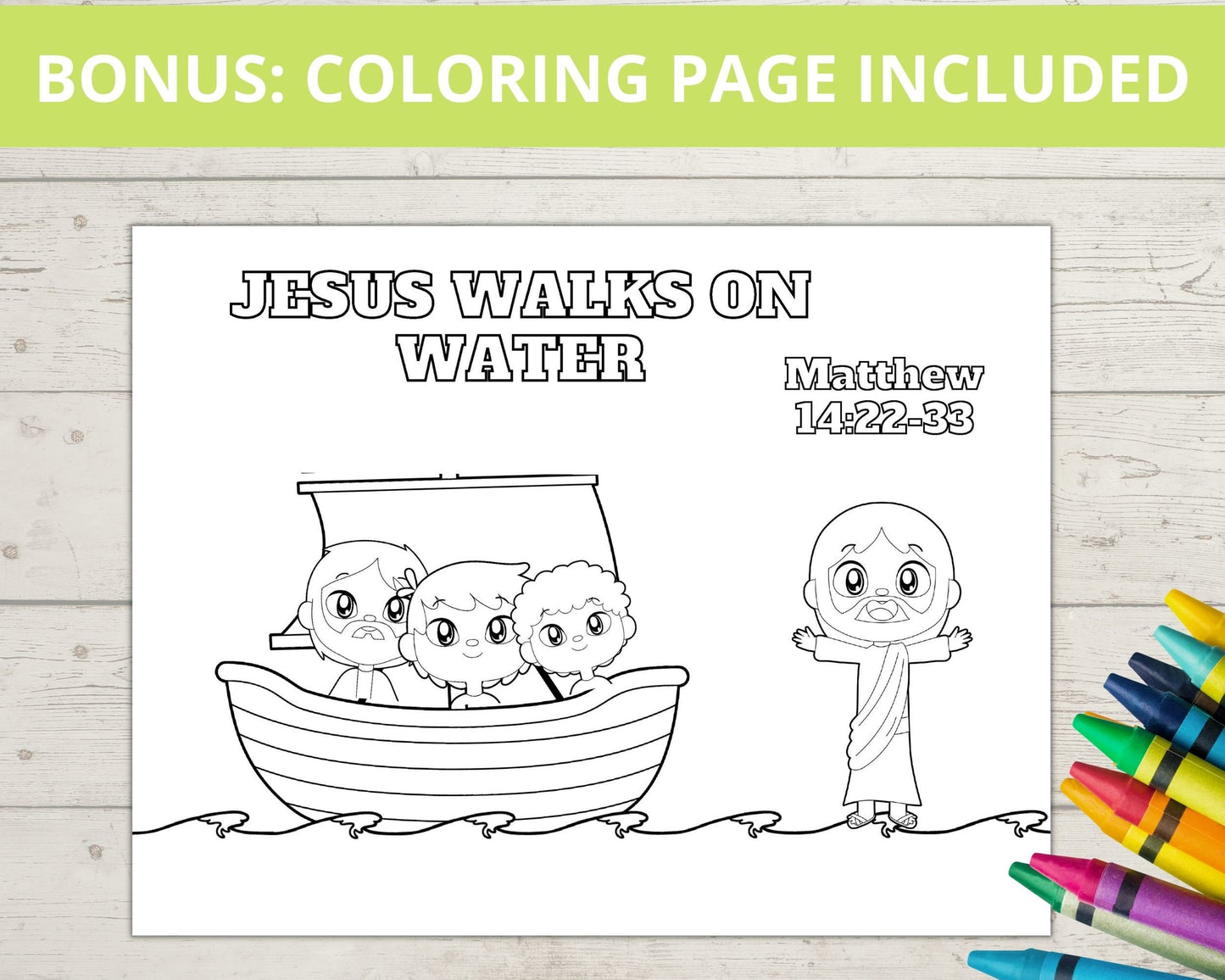 Jesus Walks on Water Printable Mini Book