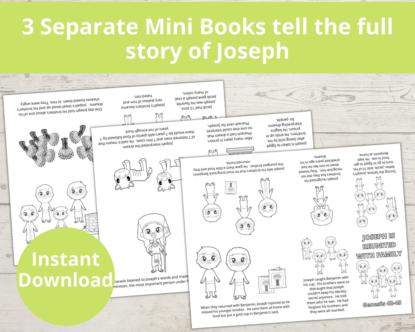 Joseph and the Coat of Many Colors Printable Mini Book