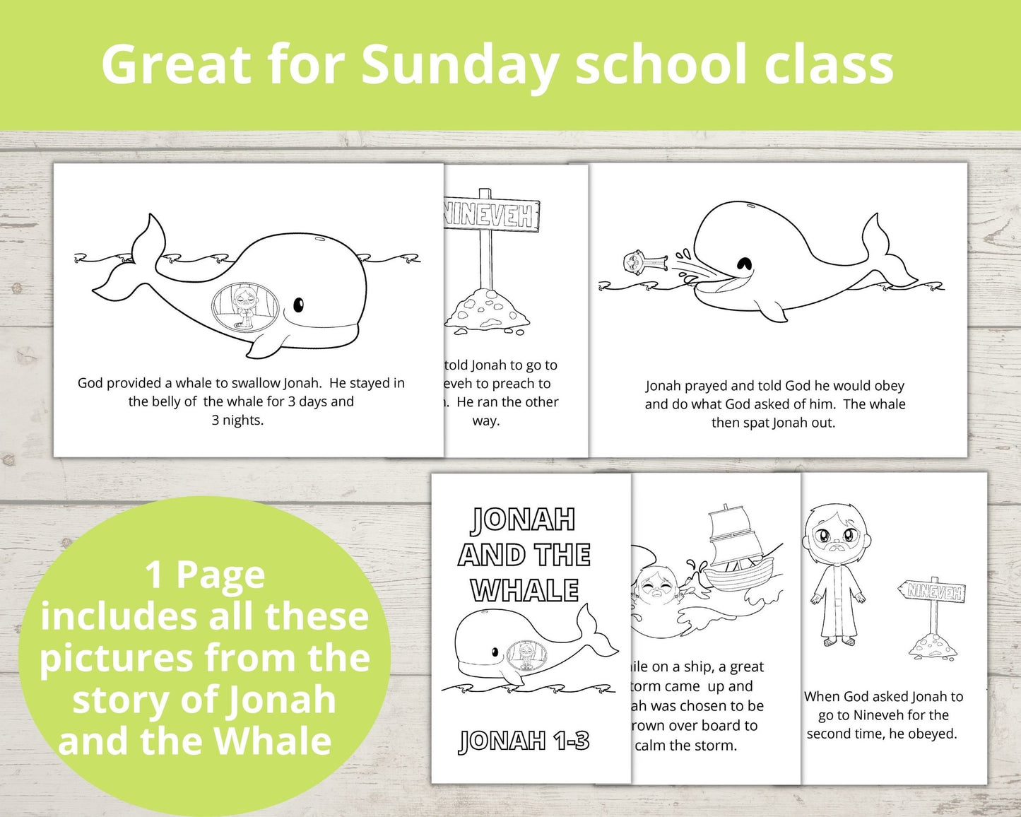 Jonah and the Whale Printable Mini Book