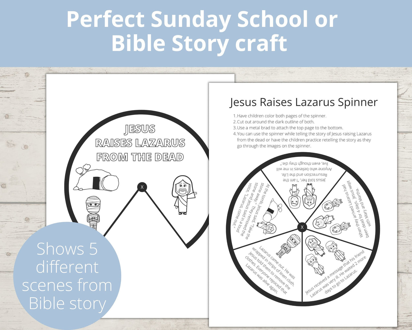 Raising of Lazarus Printable Spinner