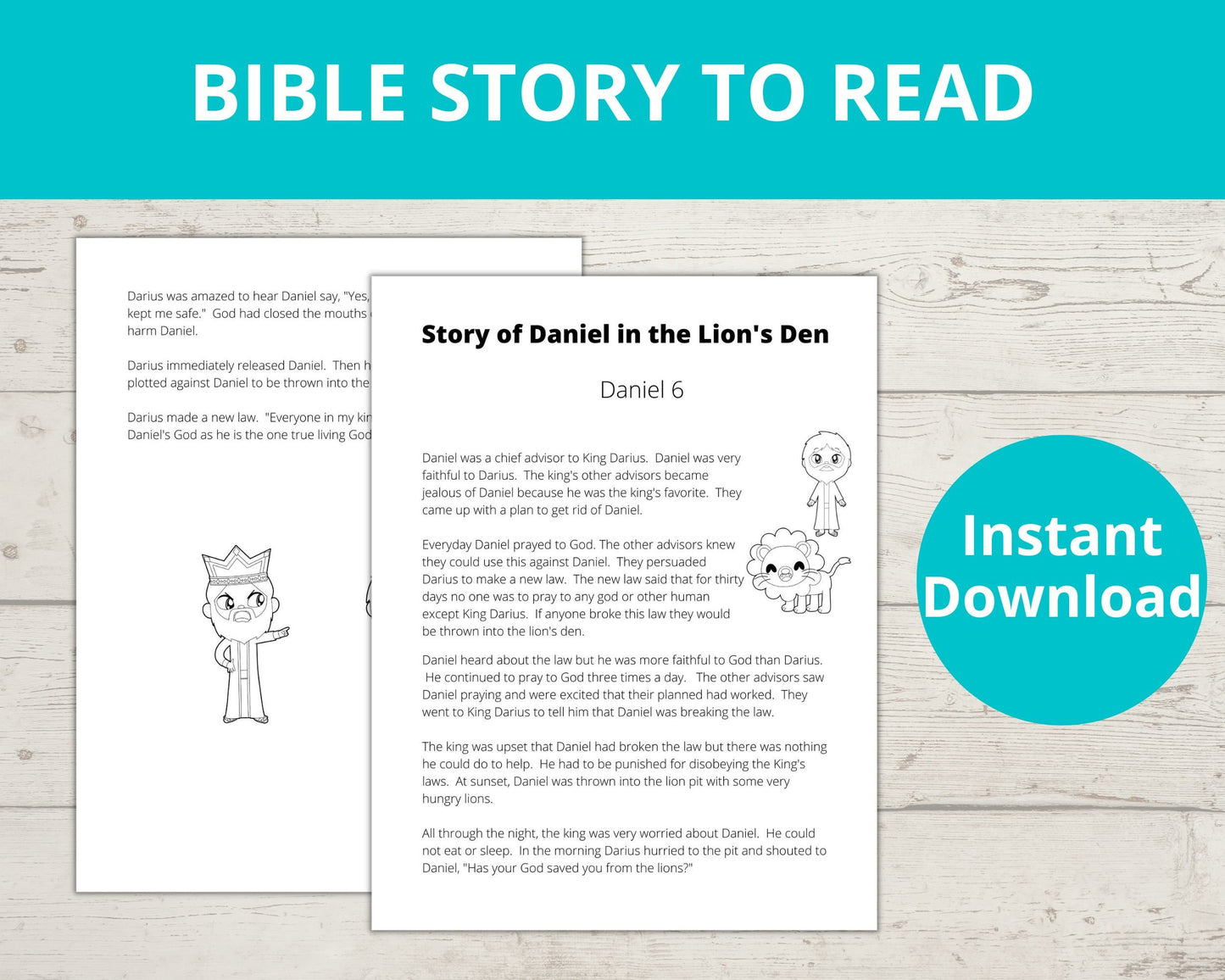 Daniel in the Lion's Den Printable Activity Pack