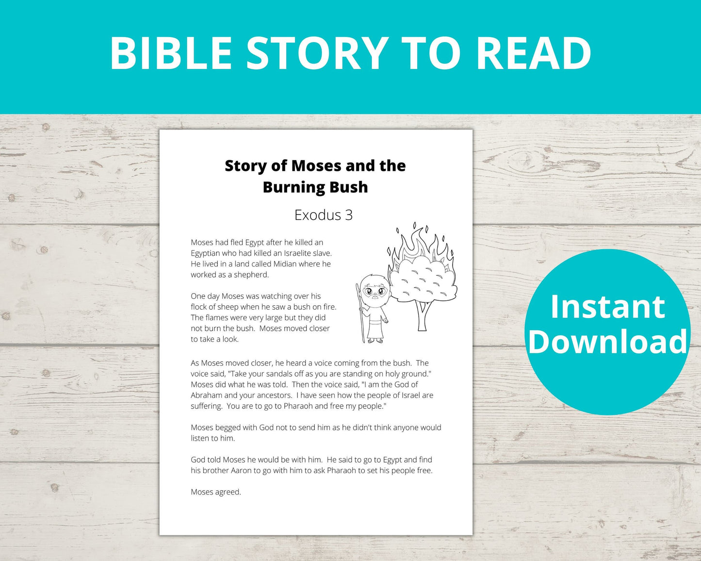 Moses and the Burning Bush Printable Activity Pack