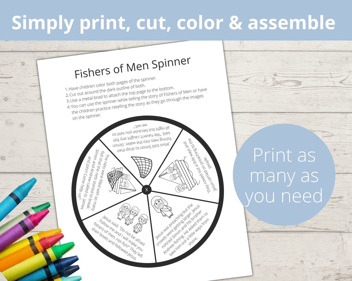 Fishers of Men Printable Spinner