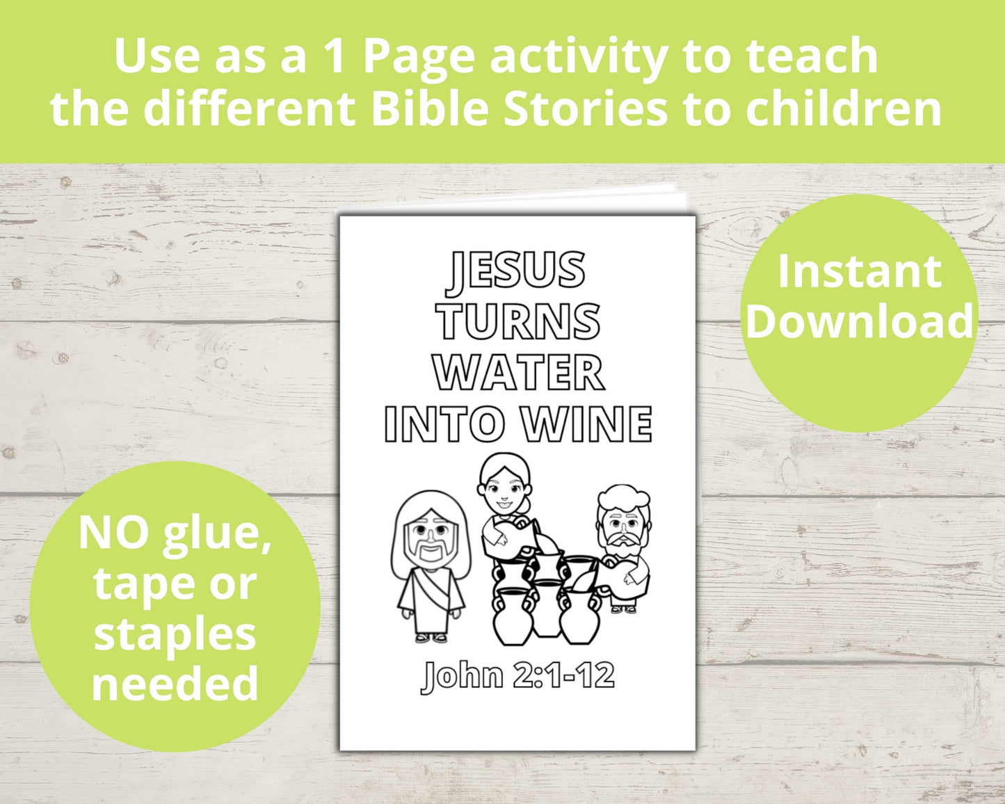 Jesus Turns Water into Wine Printable Mini Book