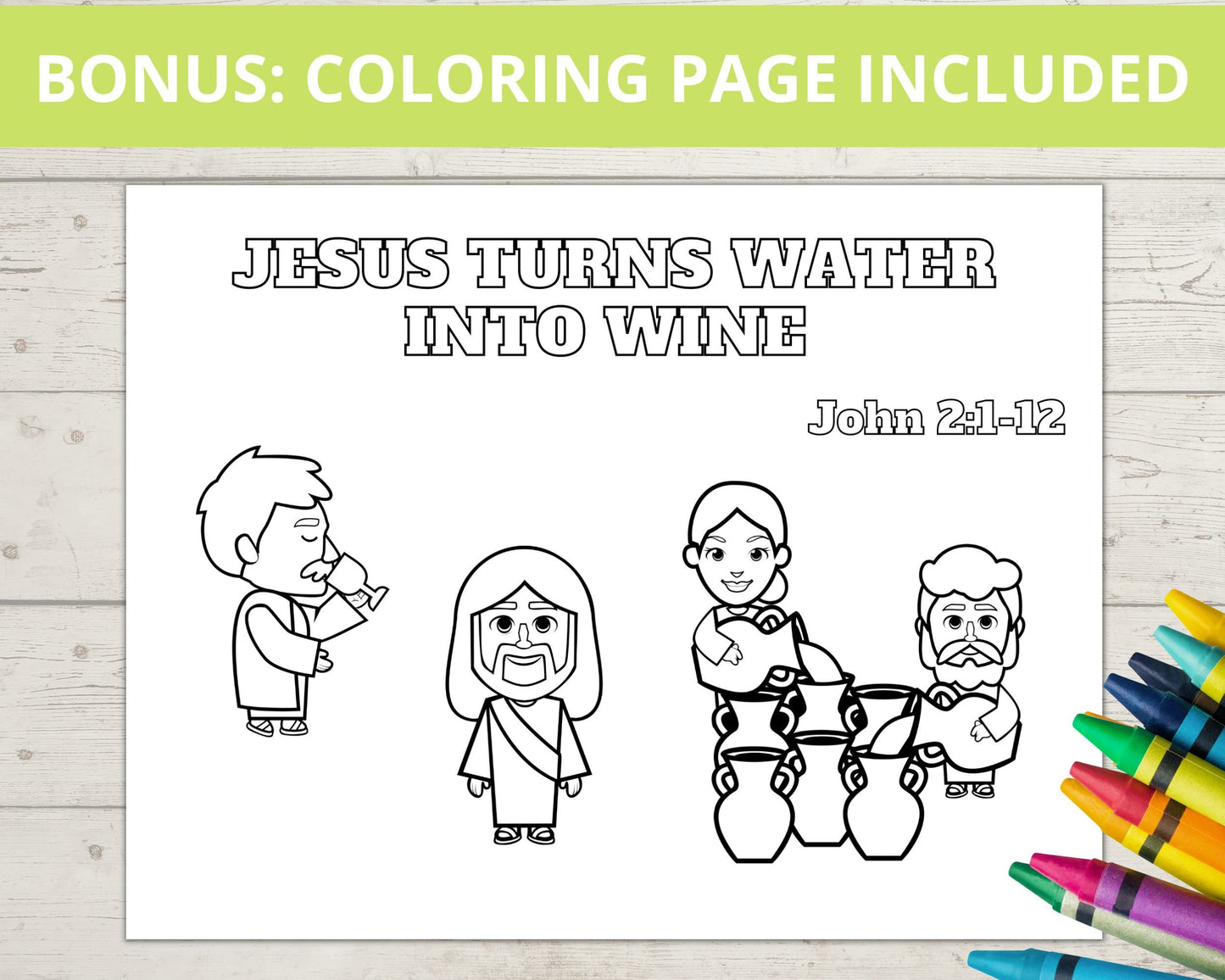 Jesus Turns Water into Wine Printable Mini Book