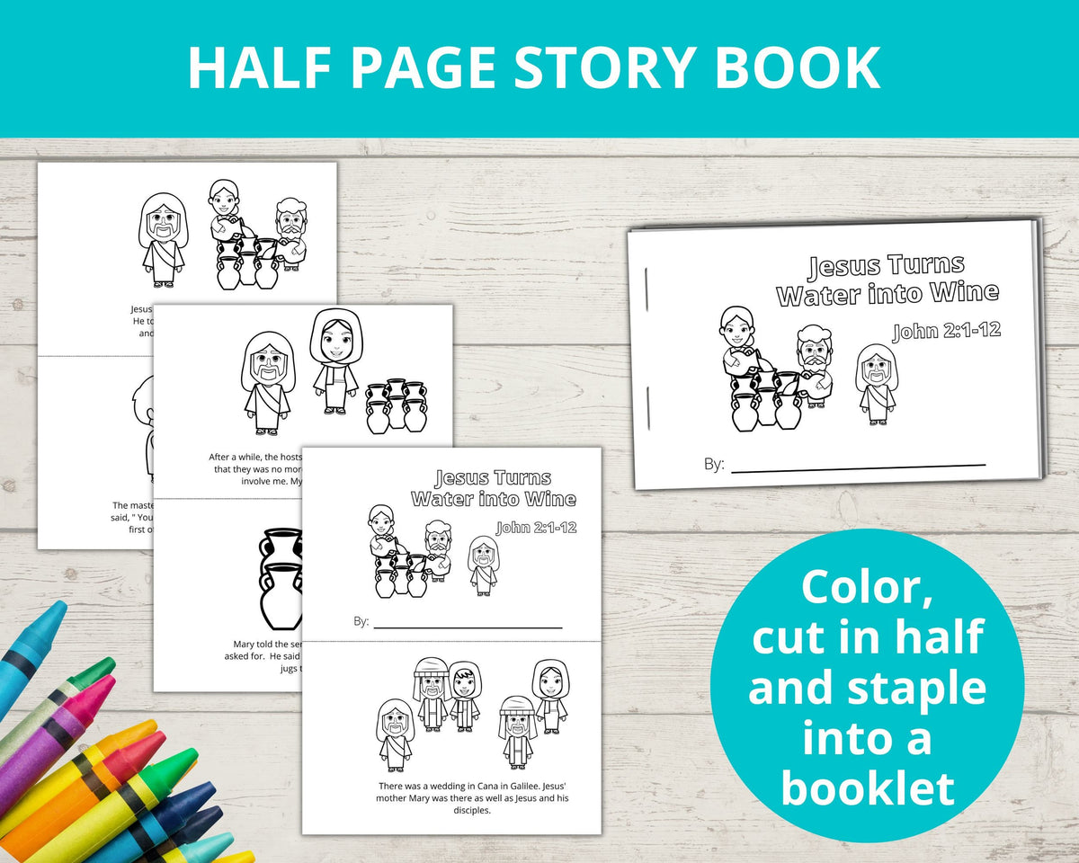 Jesus Turns Water into Wine Printable Activity Pack – Stored Up Treasure