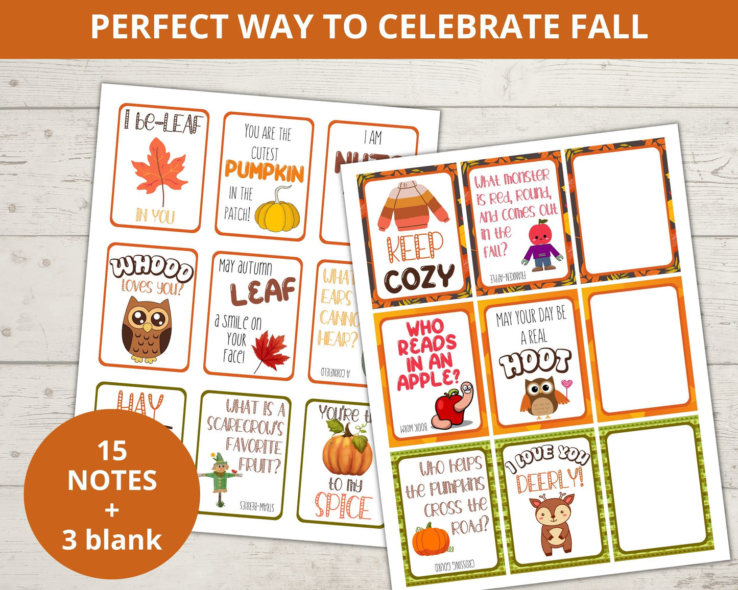 Fall Printable Lunchbox Notes for Kids