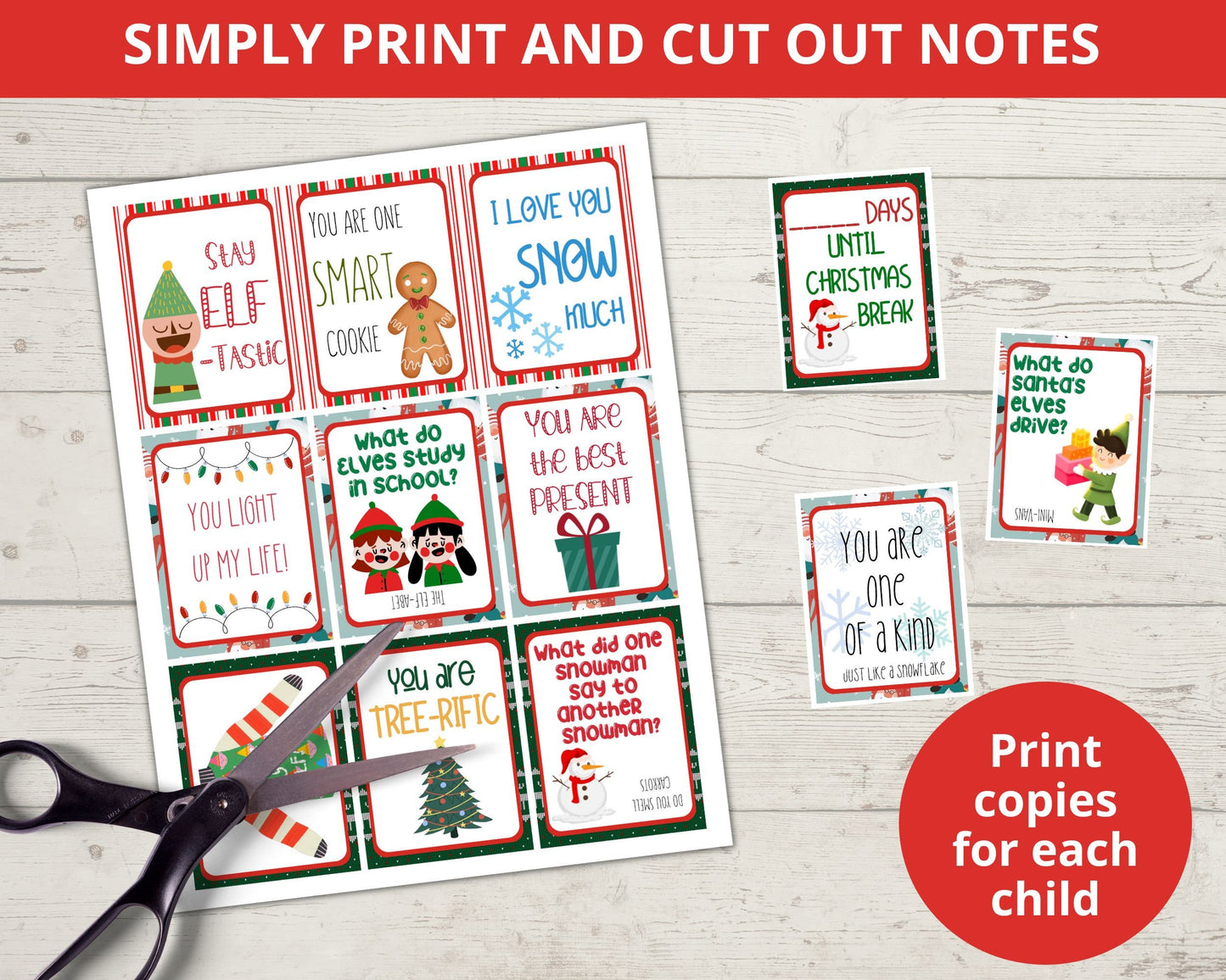 Christmas Printable Lunchbox Notes for Kids