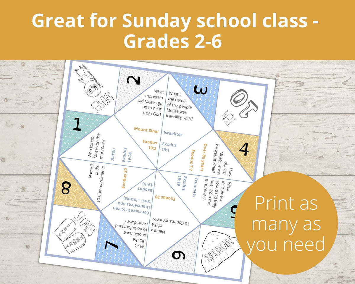 10 Commandments Printable Cootie Catcher – Stored Up Treasure