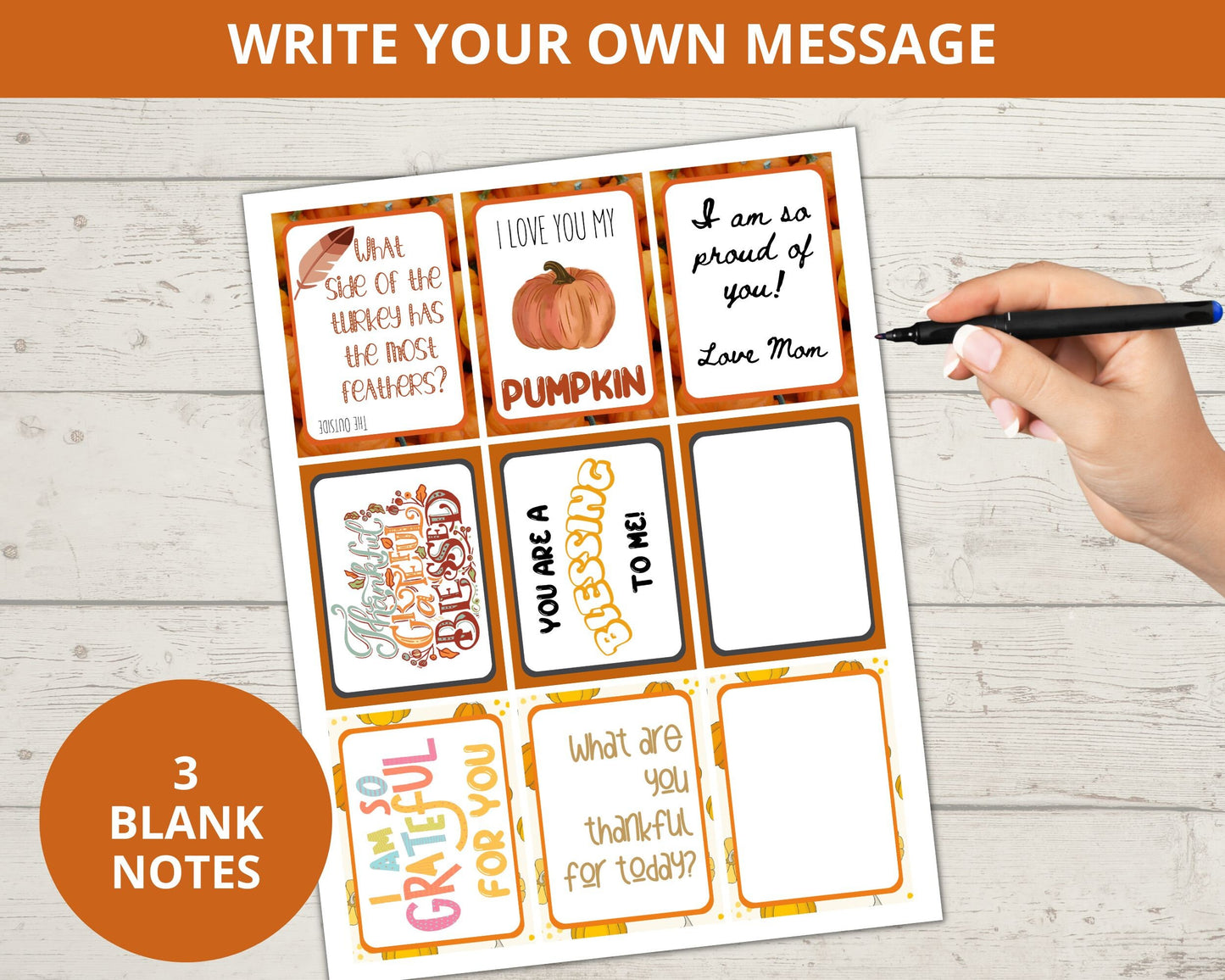 Thanksgiving Printable Lunchbox Notes