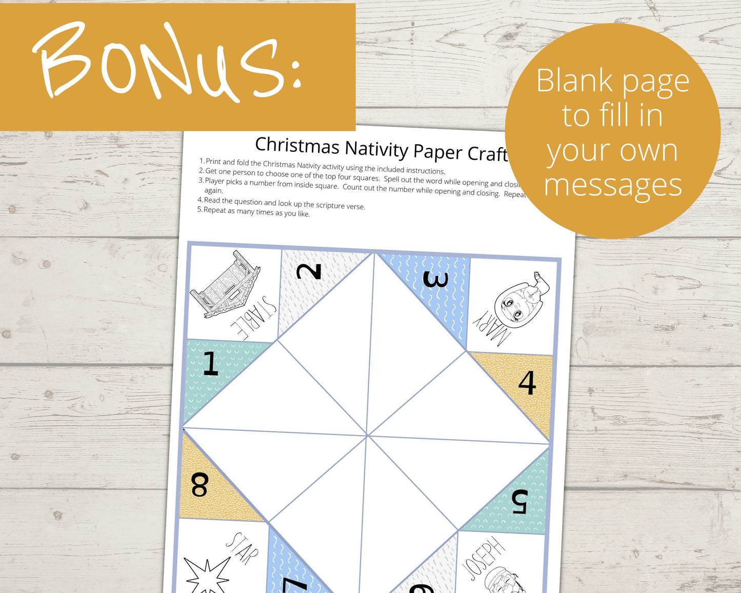 Christmas Nativity Printable Cootie Catcher