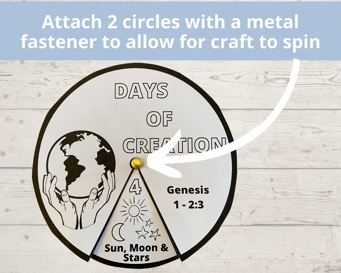 Days of Creation Printable Spinner