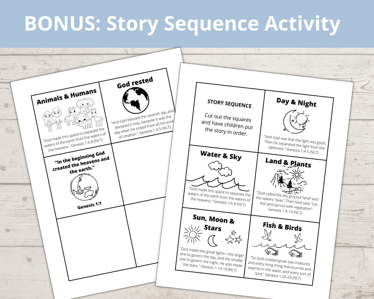 Days of Creation Printable Spinner