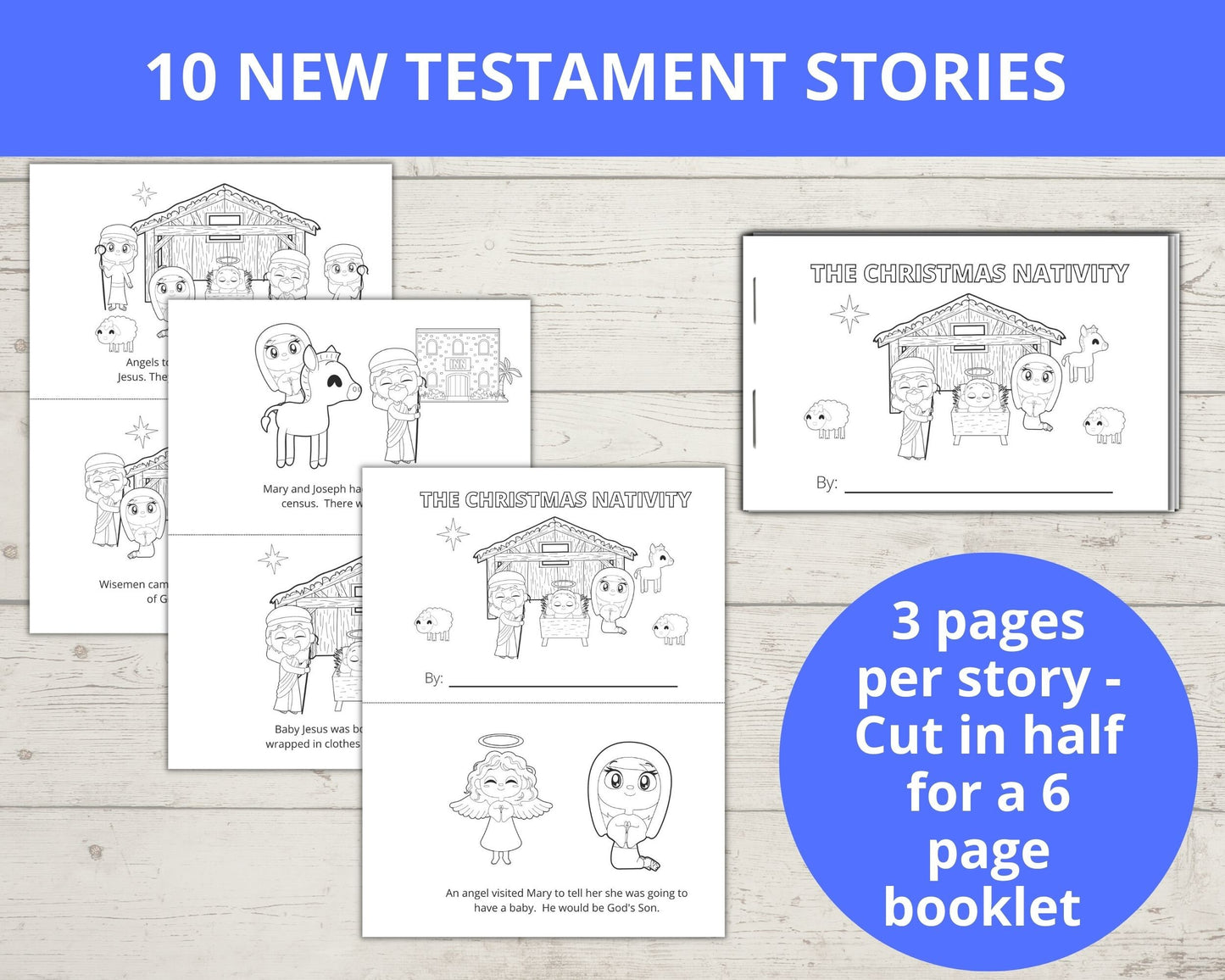 Collection of Printable New Testament Half Page Bible Story Books