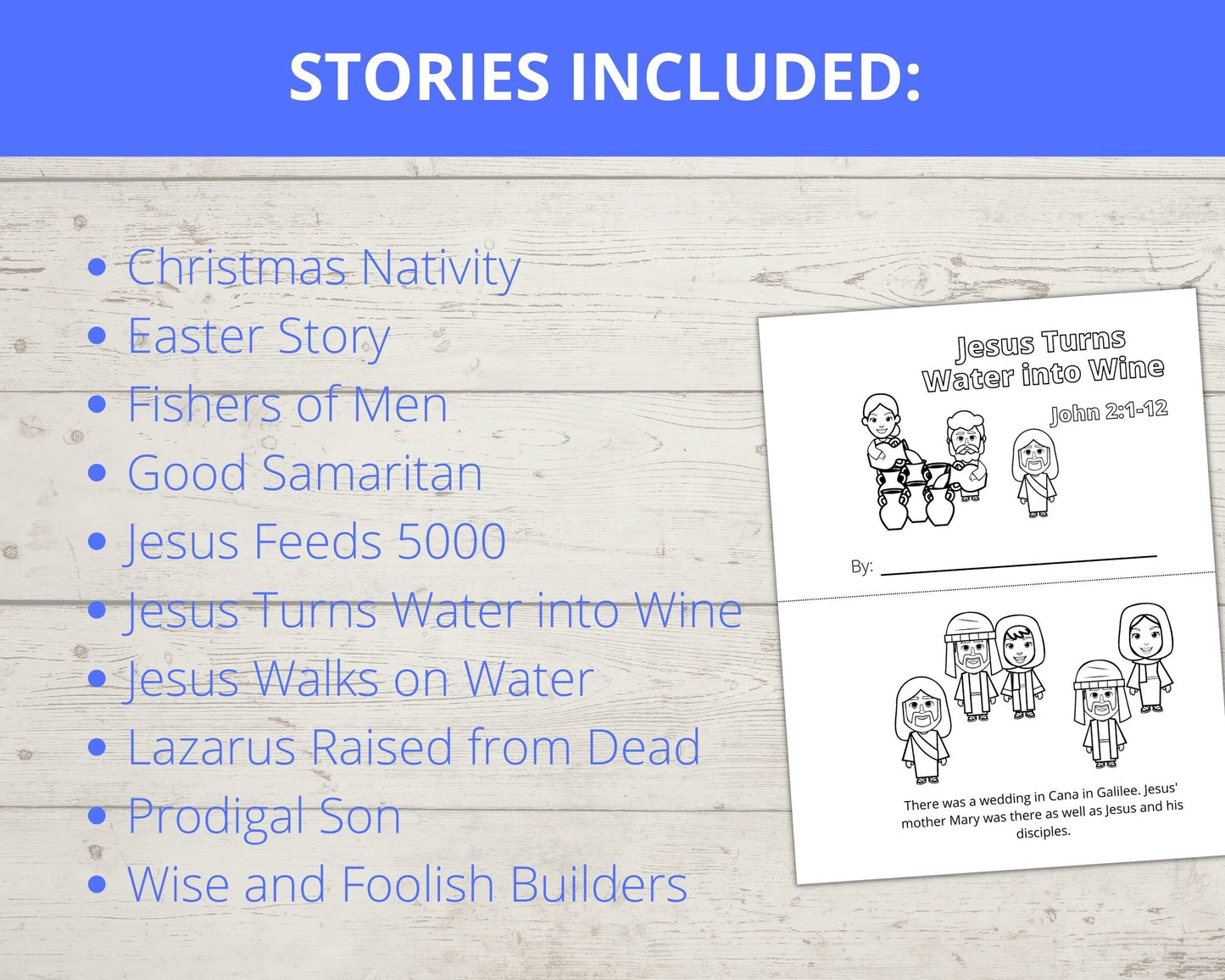 Collection of Printable New Testament Half Page Bible Story Books