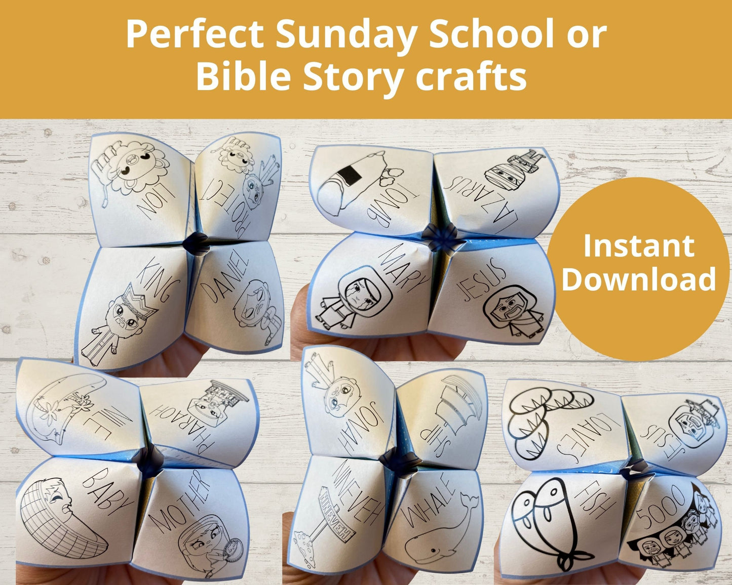 20 Bible Story Printable Cootie Catchers