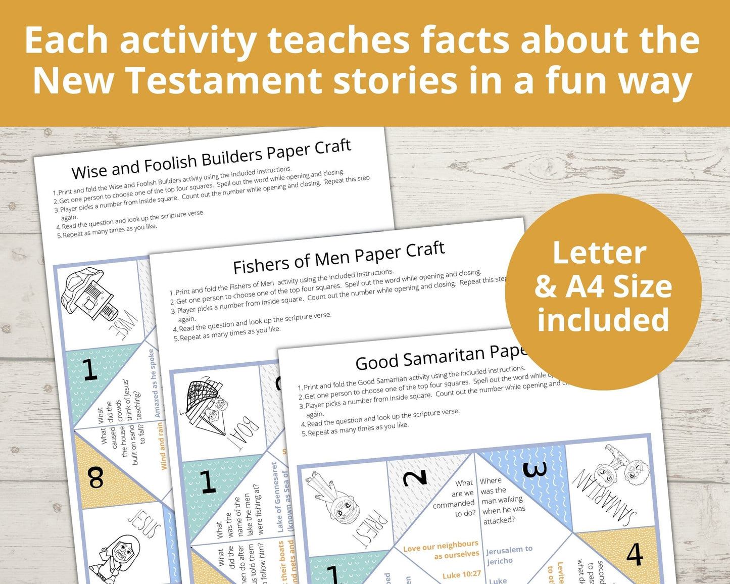 10 New Testament Printable Cootie Catchers