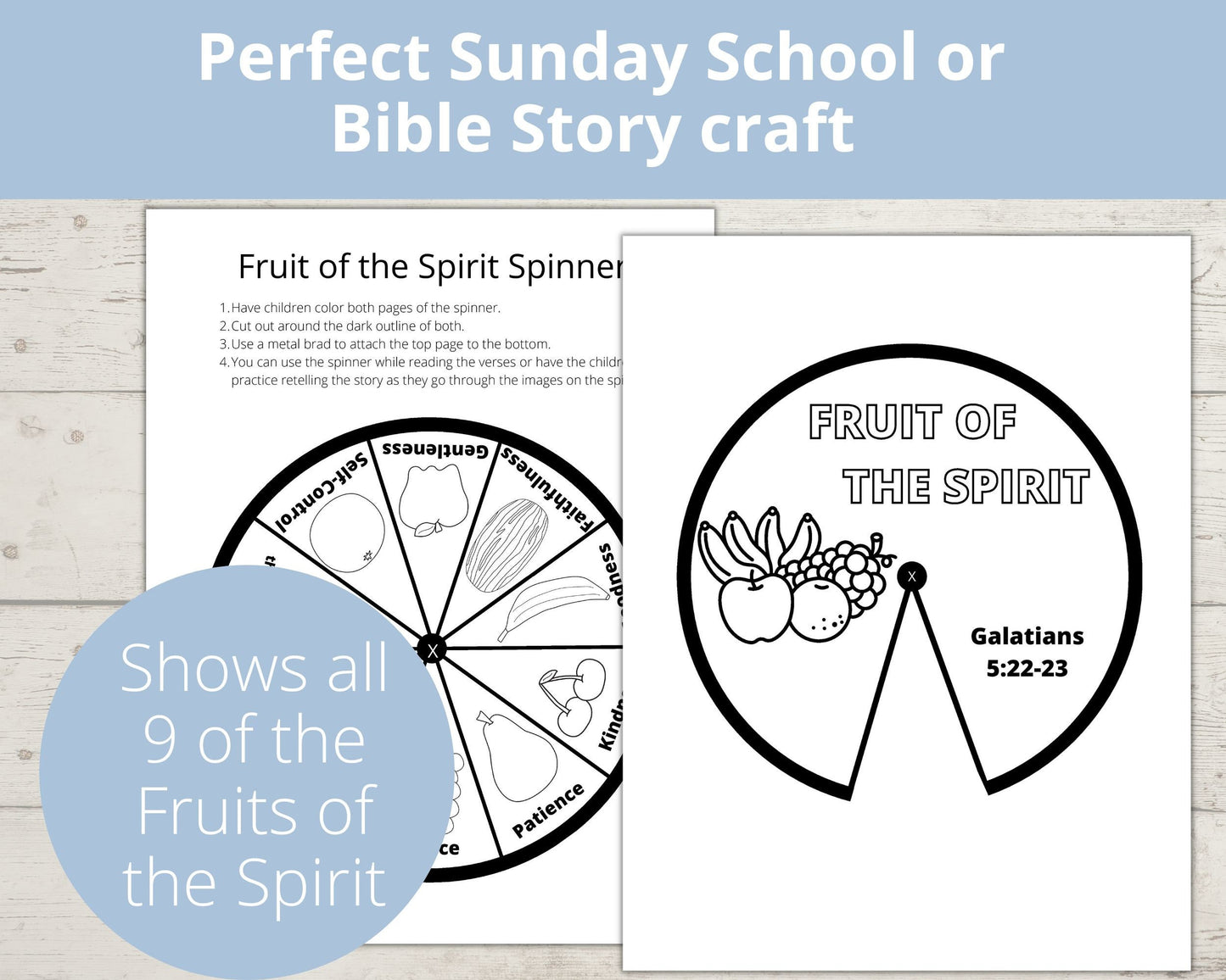 Fruit of the Spirit Printable Spinner