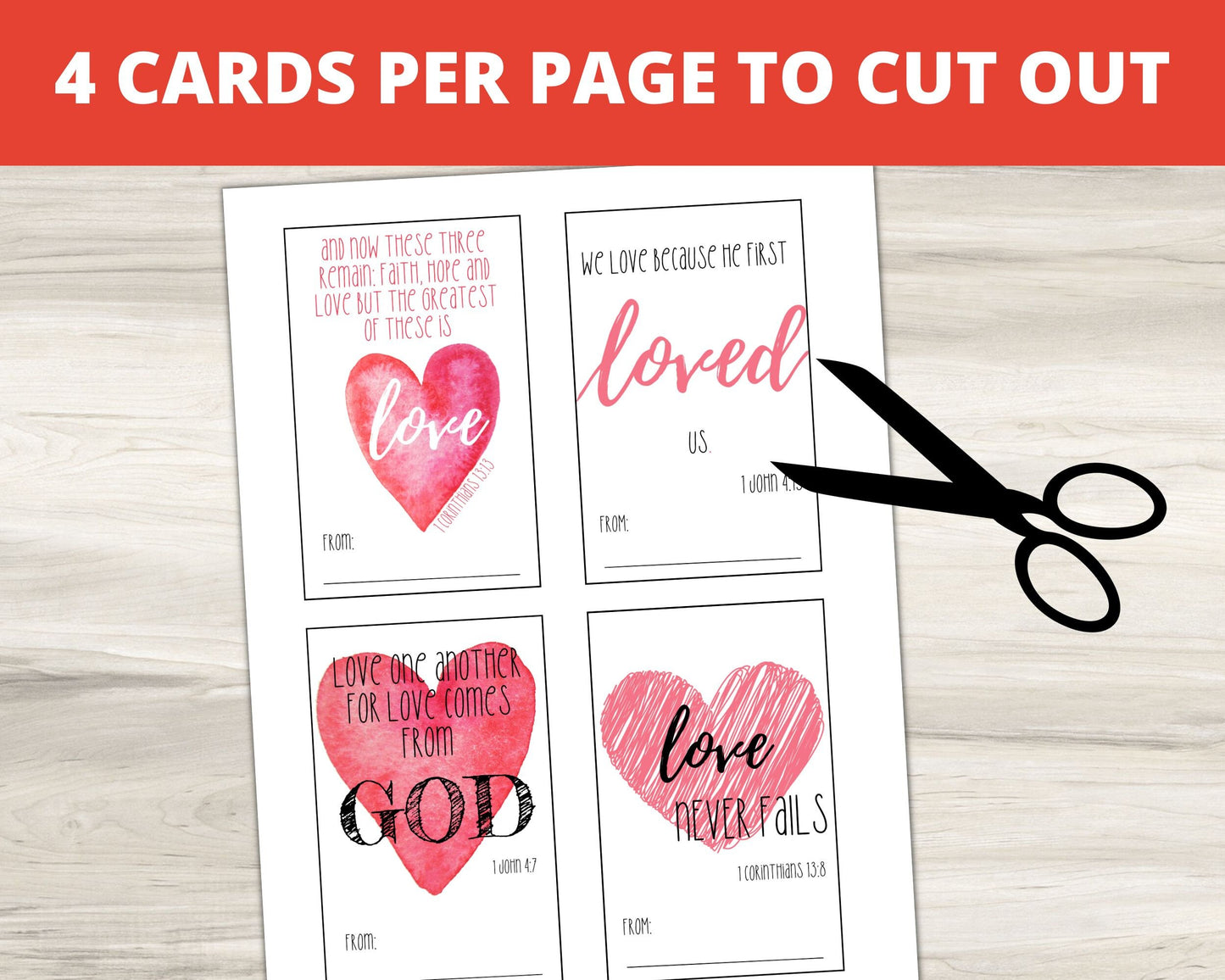 God is Love Printable Valentine Cards