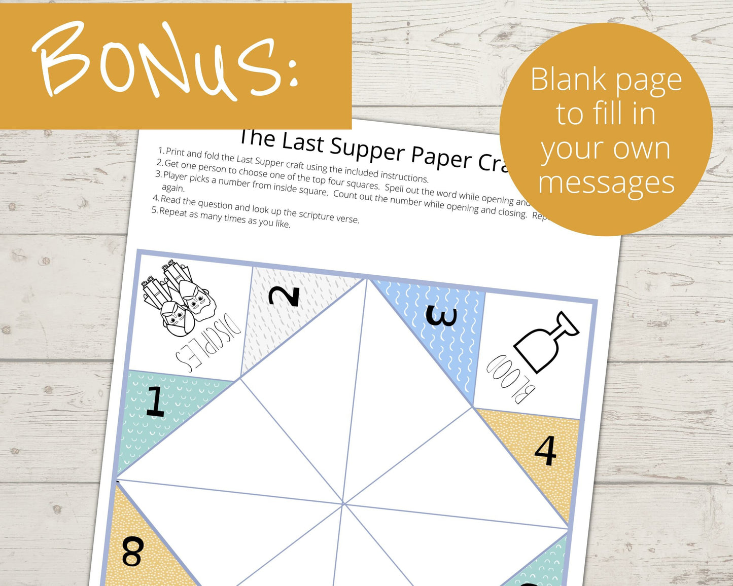 Last Supper Printable Cootie Catcher