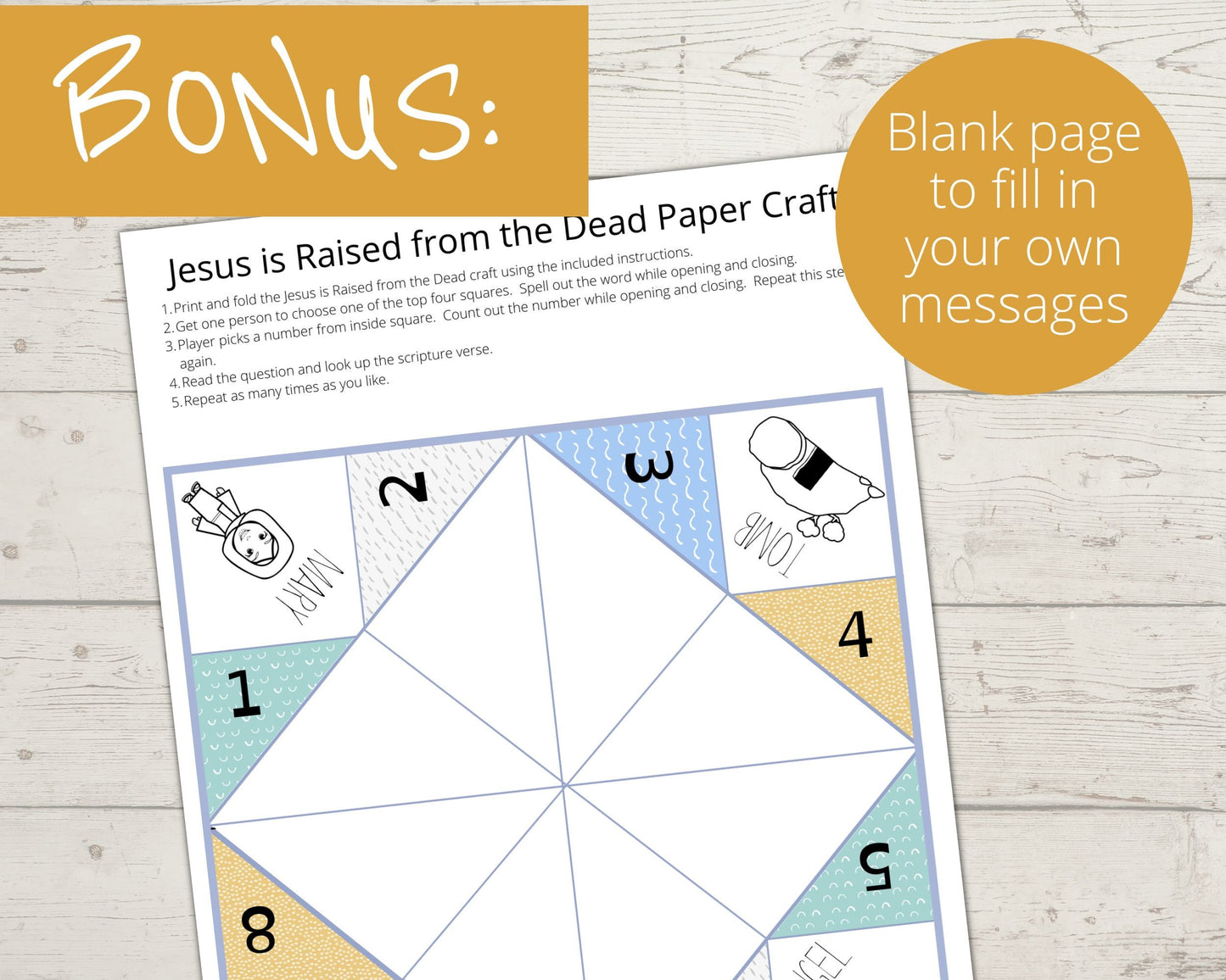 Jesus is Raised from the Dead Printable Cootie Catcher