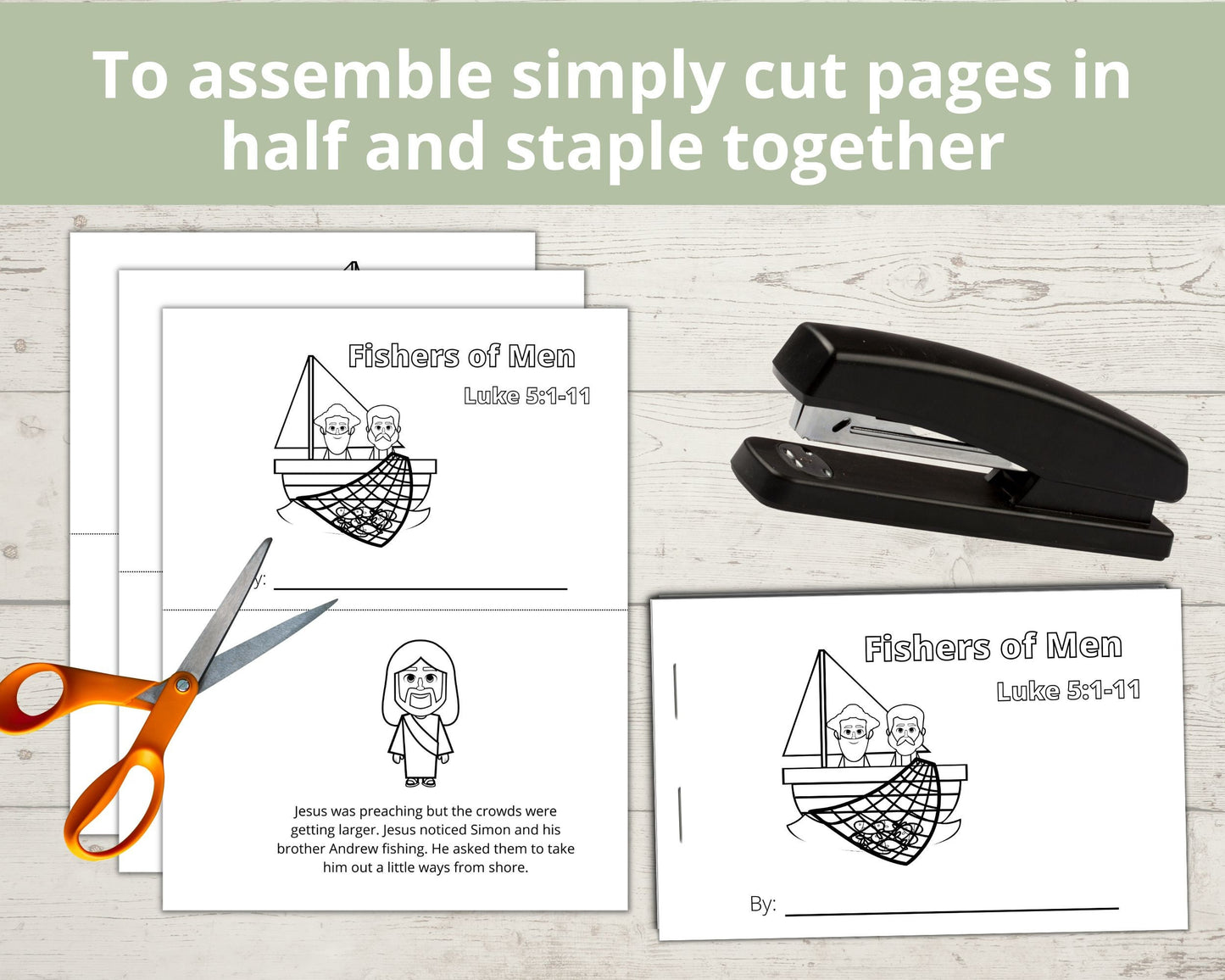 Fishers of Men Printable Half Page Book