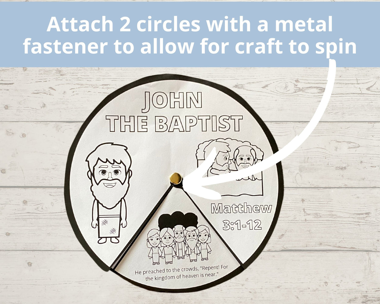 John the Baptist Printable Spinner