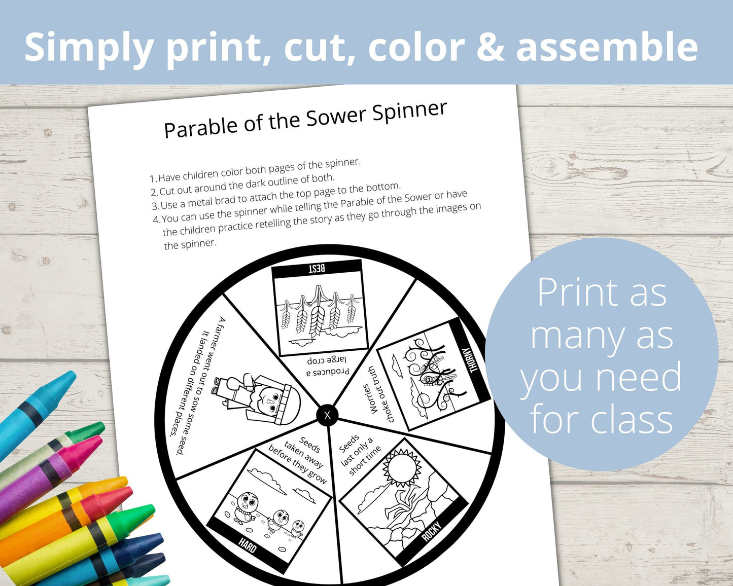 Parable of the Sower Printable Spinner