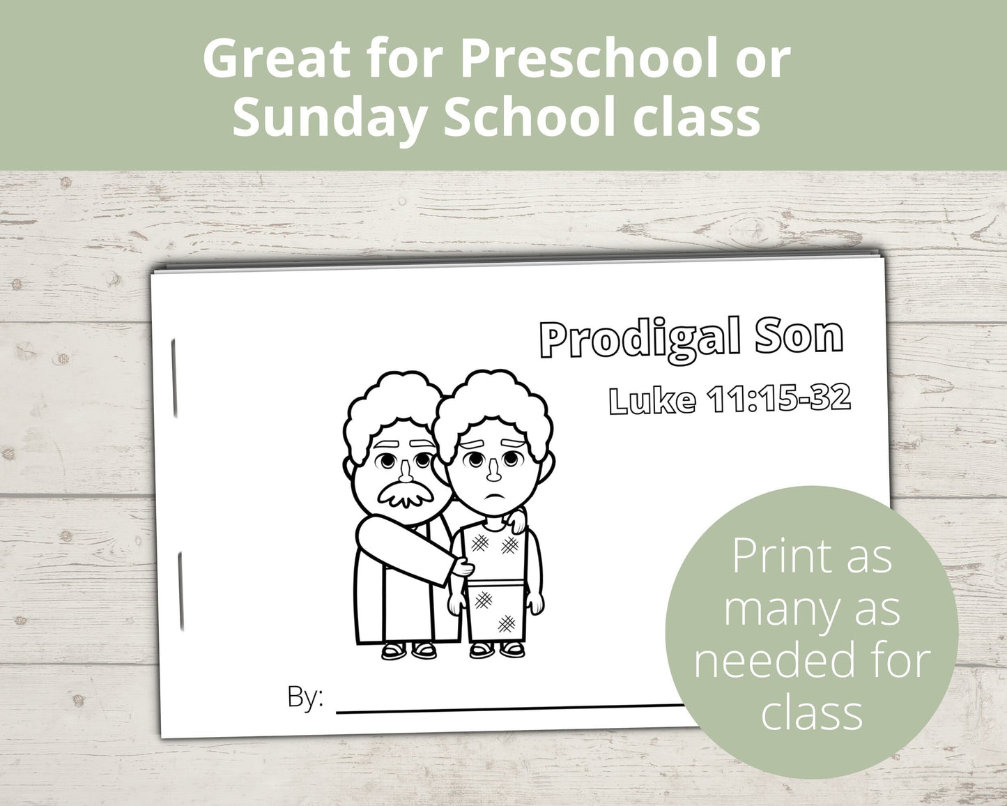 Prodigal Son Printable Half Page Book