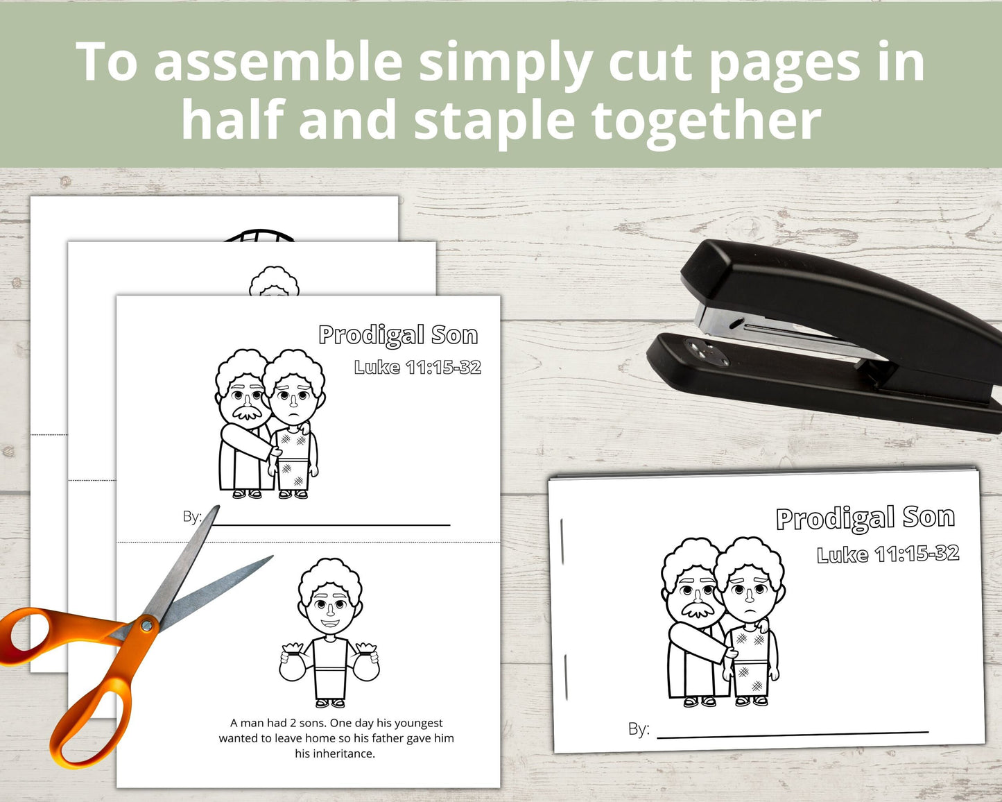 Prodigal Son Printable Half Page Book