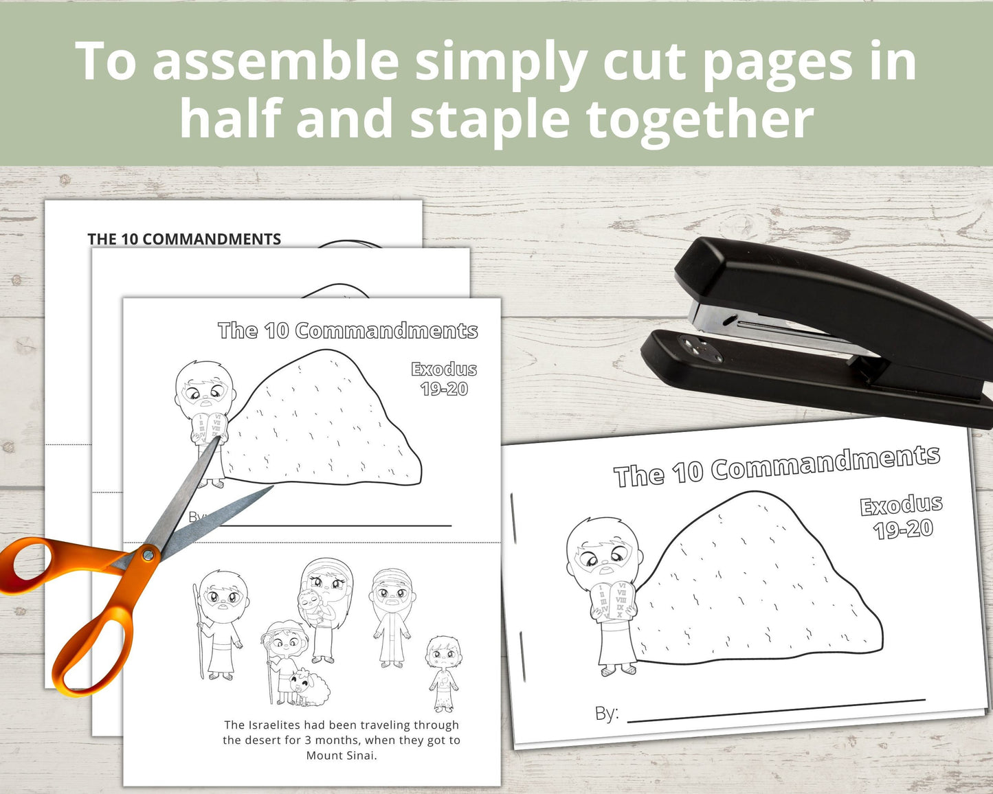 10 Commandments Printable Half Page Book