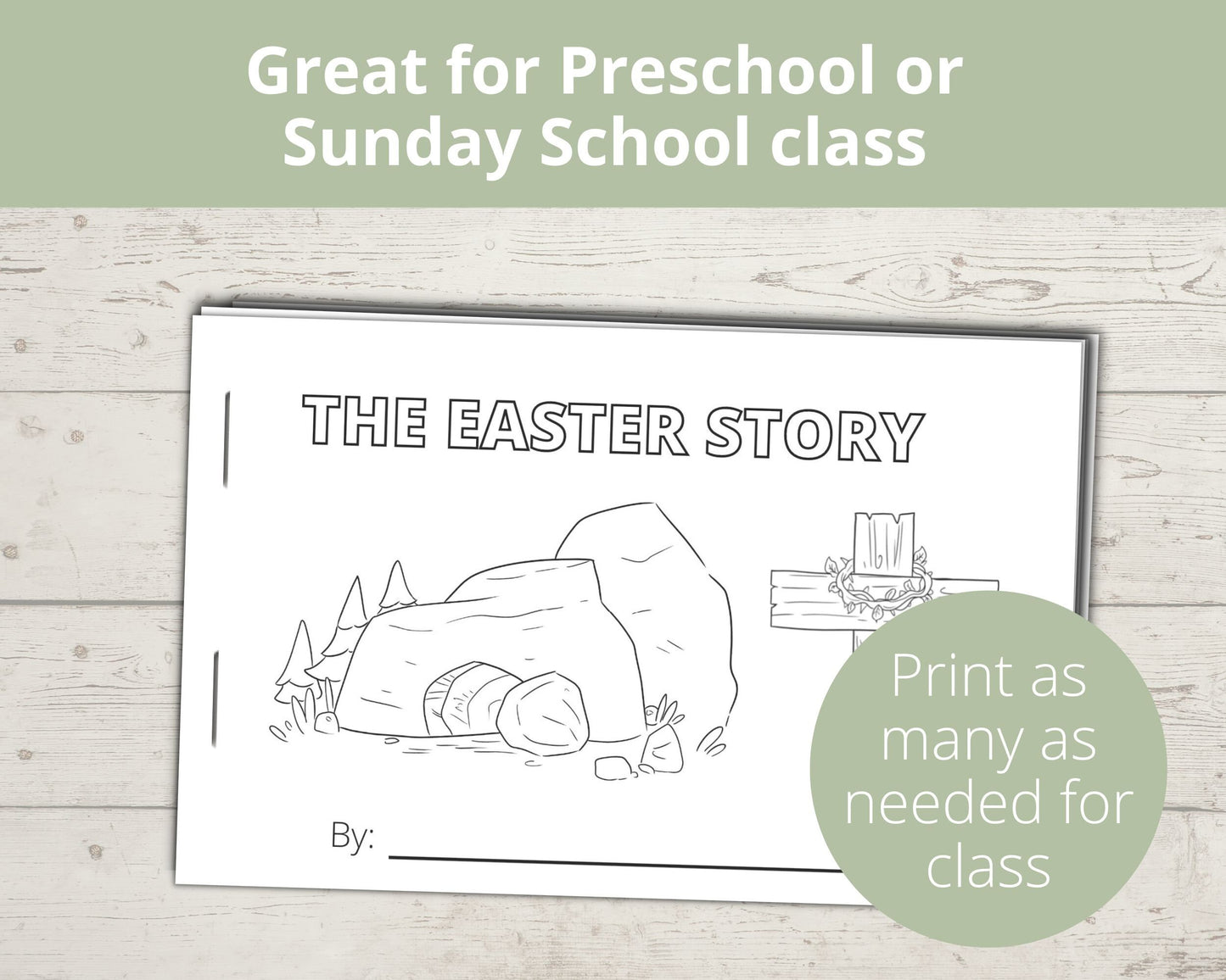 Easter Story Printable Half Page Book