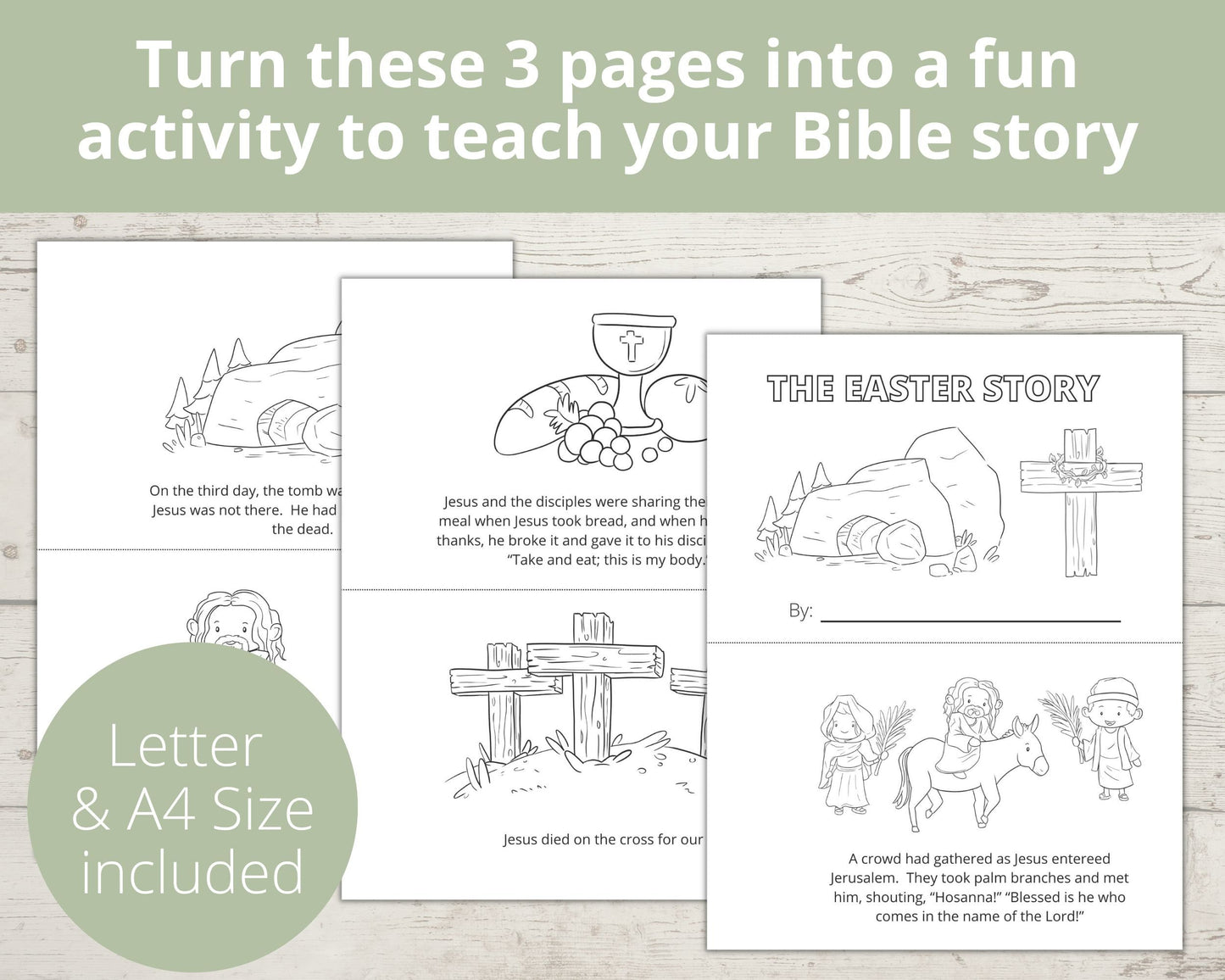 Easter Story Printable Half Page Book