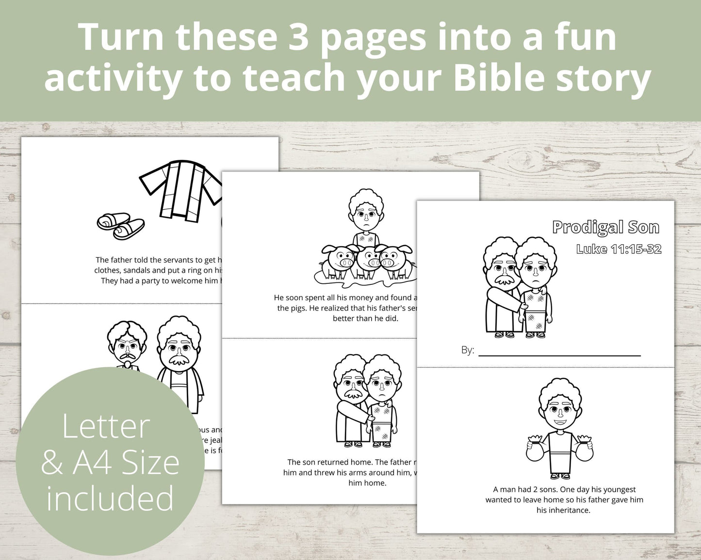 Prodigal Son Printable Half Page Book