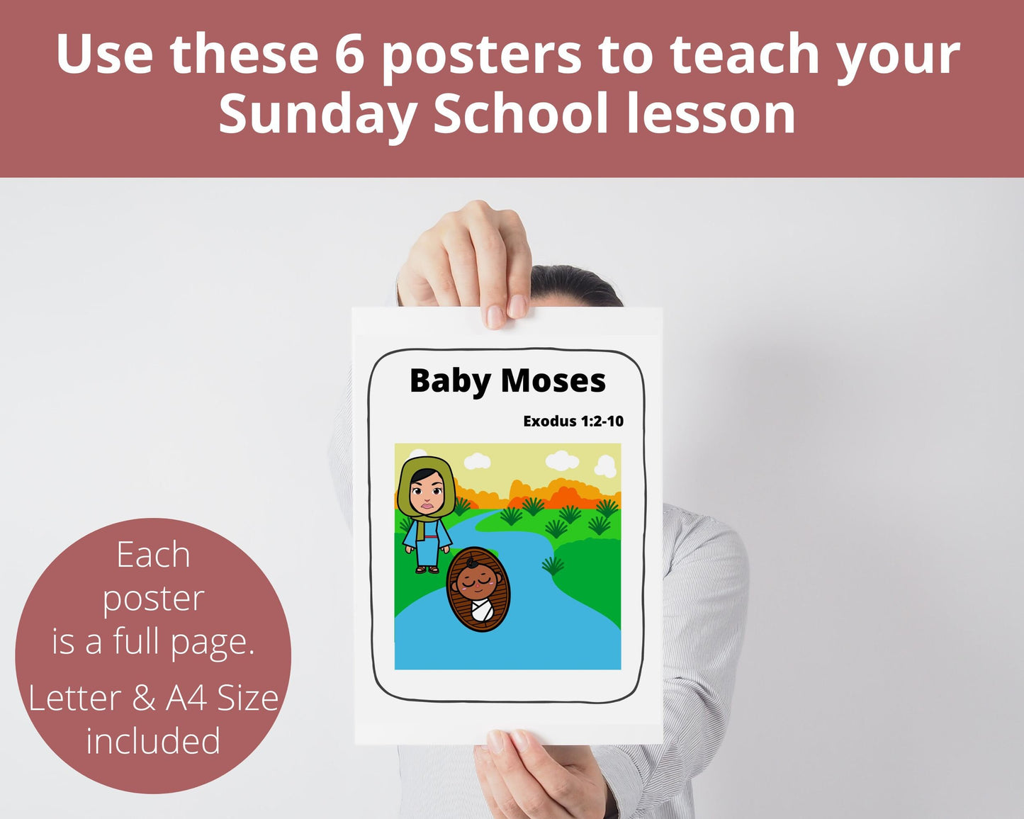 Baby Moses Posters and Coloring Pages