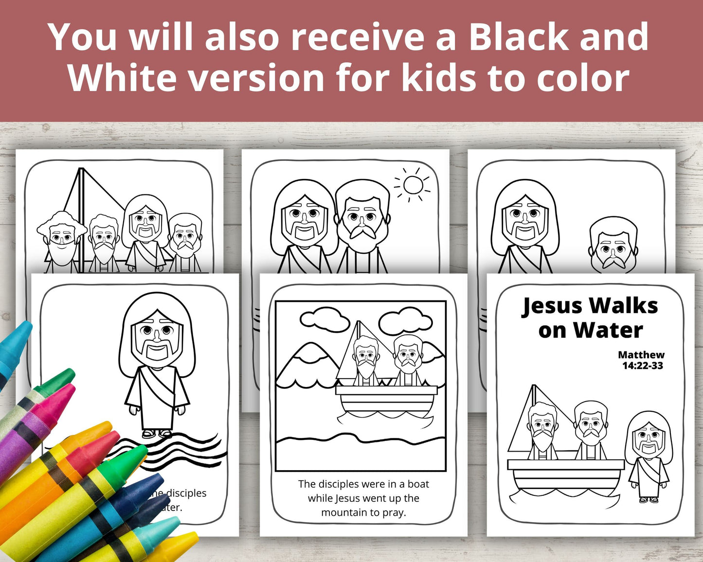 Jesus Walks on Water Printable Posters and Coloring Pages