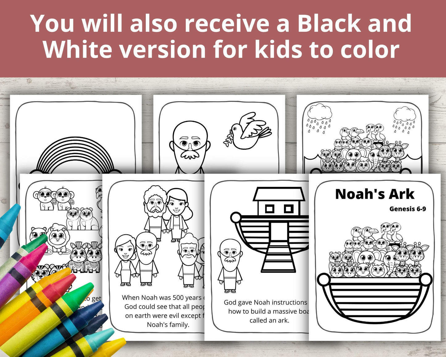 Noah's Ark Printable Posters and Coloring Pages